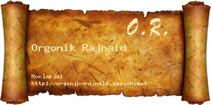 Orgonik Rajnald névjegykártya